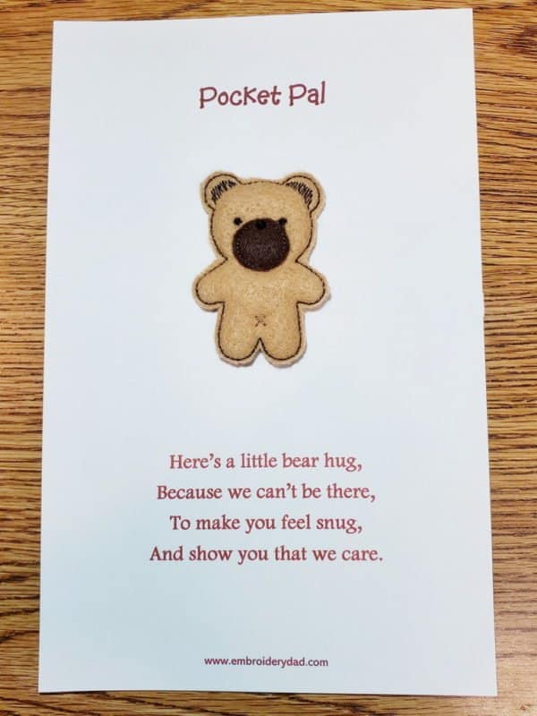 pocket hug teddy bear